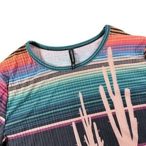 Crazy Train Desert Pattern Colorful Shirt Sz L